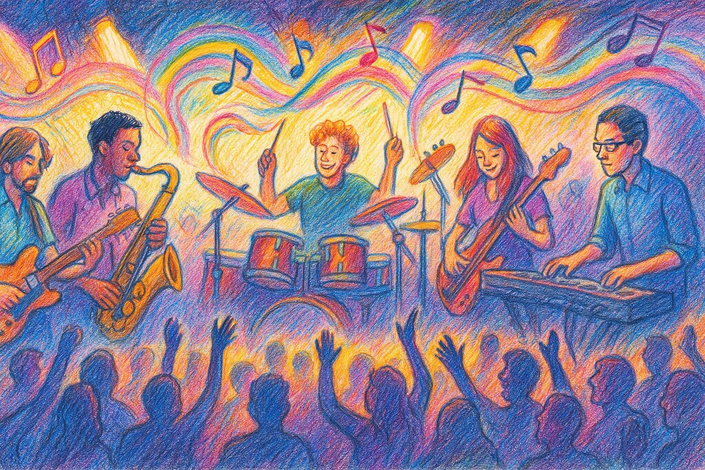 Cover image for Jazz Fusion Magic - Discover the Explosive Evolution of Sound and Rhythm