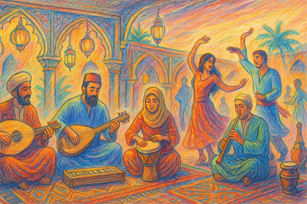 Cover image for Middle Eastern Music Wonders - Experience the Timeless Pulse of Oud, Maqam and Tradition